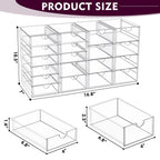 YFXCVSL Acrylic Makeup Organizer with 19 Drawers,Storage Drawer Organizer