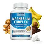 1PCSLumine Organics Magnesium Complex Supplement 1000mg - Advanced 8-in-1 Magnesium Blend - Glycinate, Citrate, Malate, Taurate etc.– High Absorption Formula – Non-GMO, 90 Capsules (1B)