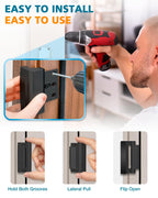 Metal Reinforcement Door Lock Security - Child Proof Lock for Front Door Child Safety Lock Home Security Door Lock with 8 Screws Withstand 800 lbs Inside Deadbolt Door Latch Lock Guard Patio Apartment