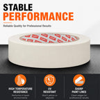 SWRT Masking Tape 2Inch x 55Yards，Adhesive Painting Tape Bulk for General Purpose Beige White Color for Painting, Crafting, School Stationery, Arts, Home Use etc
