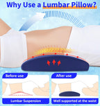 Futon Mattresses Lumbar Support Pillow for Bed Relief Back Pain: Lower Back Pillow for Sleeping - Memory Foam Waist Pillow - Bolster Pillow for Side, Back&Stomach Sleepers - Bed Rest Pillow