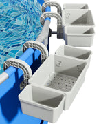 SHAPON 2026 Upgrade 2 Sets Poolside Storage Basket with 2 Cup Holders, Pool Drink Holder Stretchable Organizer for Drinks & Pool Supplies, Above Ground Pool Accessories for Most Frame Swimming Pools