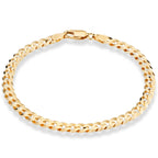 Miabella 18K Gold Plated 925 Sterling Silver Italian 5mm Solid Diamond-Cut Cuban Link Curb Chain Bracelet for Men Women, Made in Italy (8 Inches)