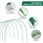 JCKHXG 72pcs Garden Hoops for Raised Bed, 12 Sets of 8FT Long Greenhouse Hoops Grow Tunnel, Rust-Free Fiberglass Support Hoops Frame for Netting, DIY Plant Support Garden Stakes for Row Cover