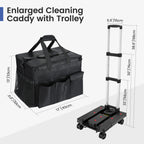Housolution Extra Large Rolling Cleaning Caddy Bag with Wheels, Black