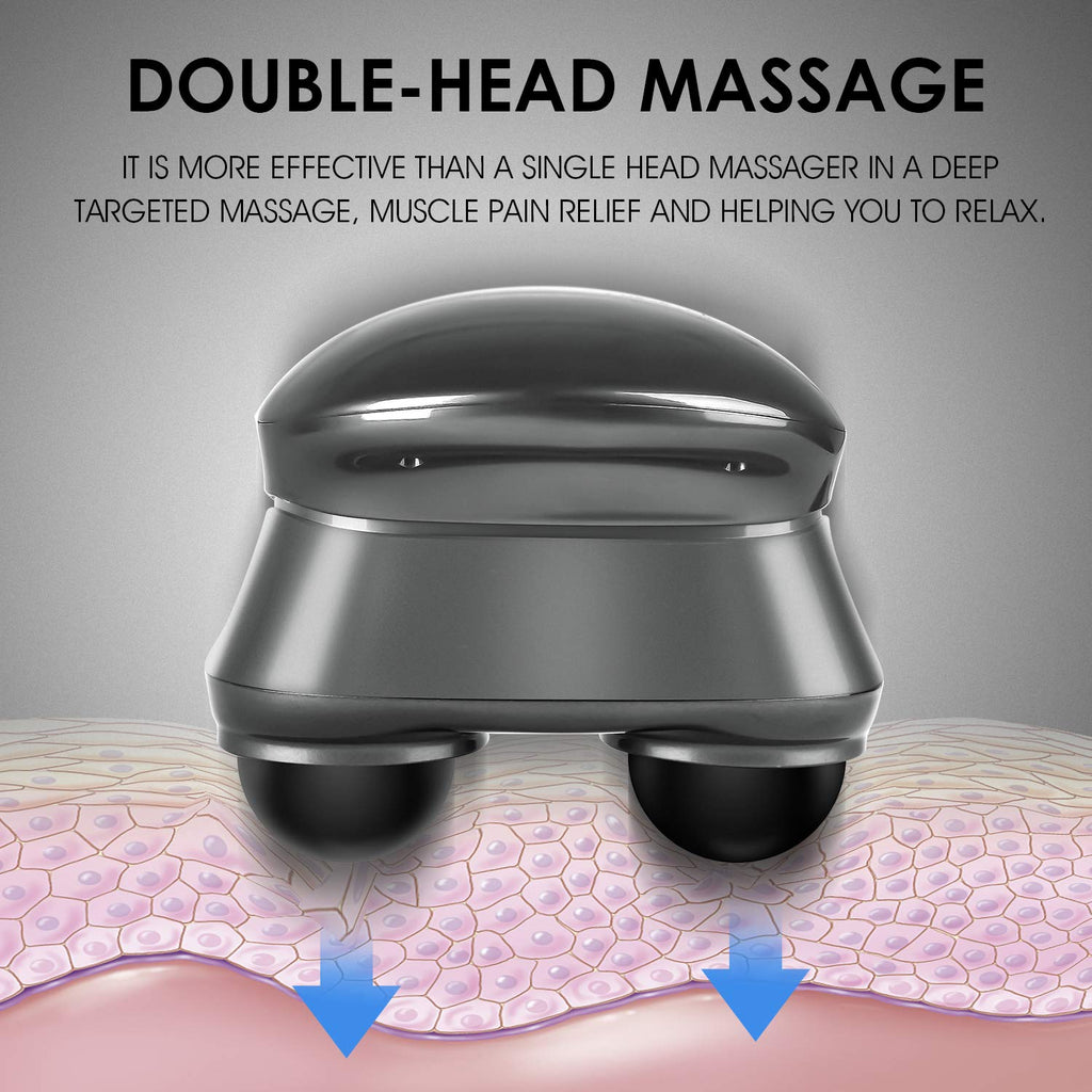 HANGSUN Cordless Neck Back Masssger Handheld Deep Tissue Percussion Massage for Shoulder, Leg, Calf, Foot, Muscle Pain Relief MG700 Rechargeable Electric Double Head Full Body Massagers