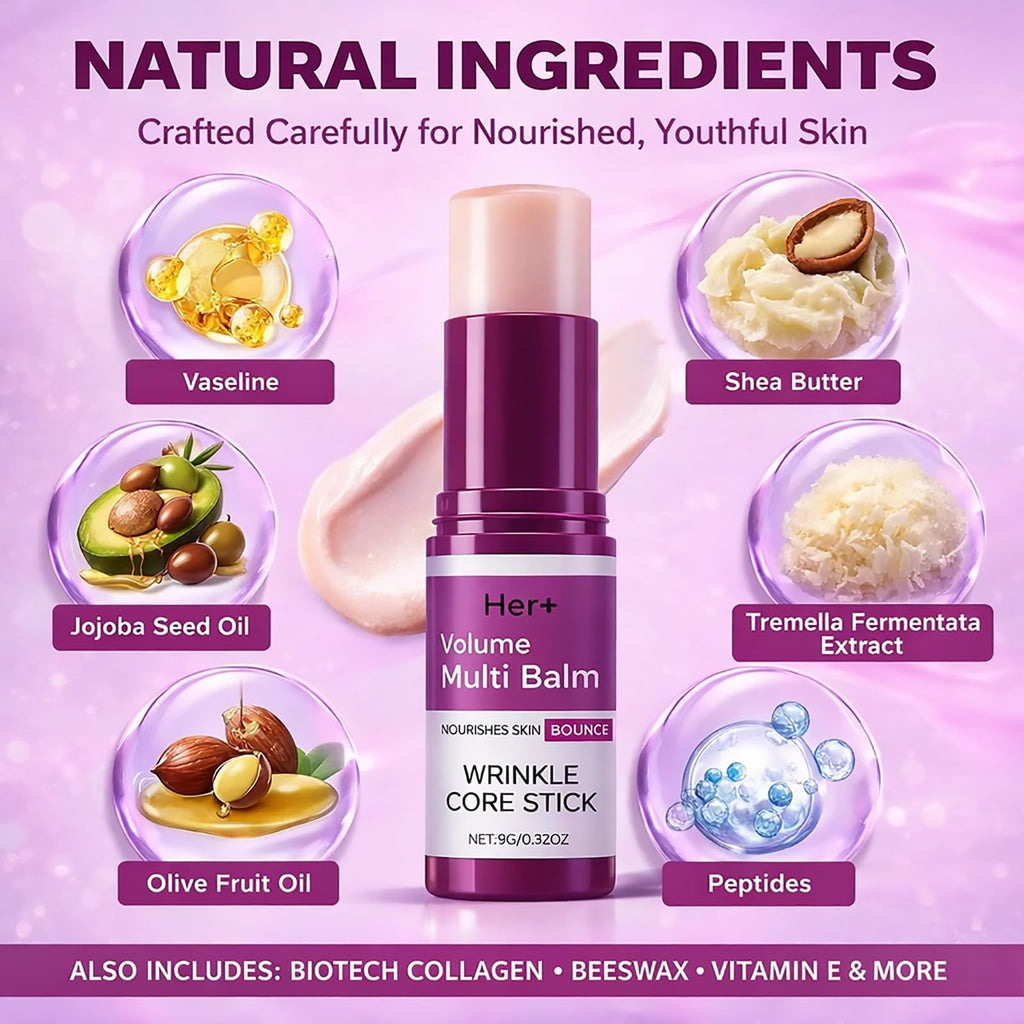 Her+ Calcium Multi Balm Stick, Her+ Nutrition Volume Calcium Balm, Firming & Moisturizing, Korean Collagen Skincare, Anti-Wrinkle, Hydrating, Lifting Cream for Eyes, Face & Neck