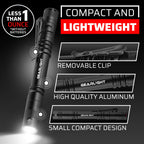 GearLight S100 LED Pocket Pen Light- 2 Small, Compact Flashlights with Clip for Tight Spaces, Police Inspection, Nurses & Medical Use - White Light - 2 Pack, (S100 Pen Light)