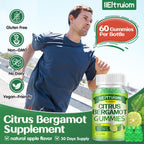 IIEltruiom Citrus Bergamot 1500mg, Citrus Bergamot Gummies for Healthy Cholesterol, Bergamot Supplements 25:1 Extract from Italy Bergamot, Resveratrol & Niacin - Natural Vegan 60 Gummies