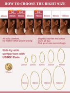 FOCALOOK Large Gold Hoop Earrings for Women 70mm 14K Gold Plated Earrings