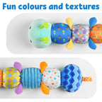 LIGHTDESIRE Baby Toys Musical Caterpillar,Infant Stuffed Animal Toy with Crinkle and Rattles,Soft Sensory Toys with Textures for Tummy Time Newborn Boys Girls 0 3 6 12 Months(Blue)