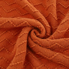 BATTILO HOME Burnt Orange Throw Blanket for Couch, Decorative Fall Throw Blanket with Tassels Halloween Throw Fall Decor, 50"x60"