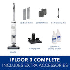 Tineco iFloor 3 Complete Wet Dry Vacuum, Floor Washer, White/Grey (Renewed)