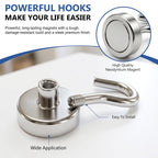 Tiergrade Mixed Sizes Magnetic Hooks, 2026 Cruise Cabin Ship Essentials Heavy Duty Strong Magnets Fridge Hanging for Classroom Kitchen Garage Grills Home, 10 Pack Silver (Medium 4 + Large 2 + Max 4)