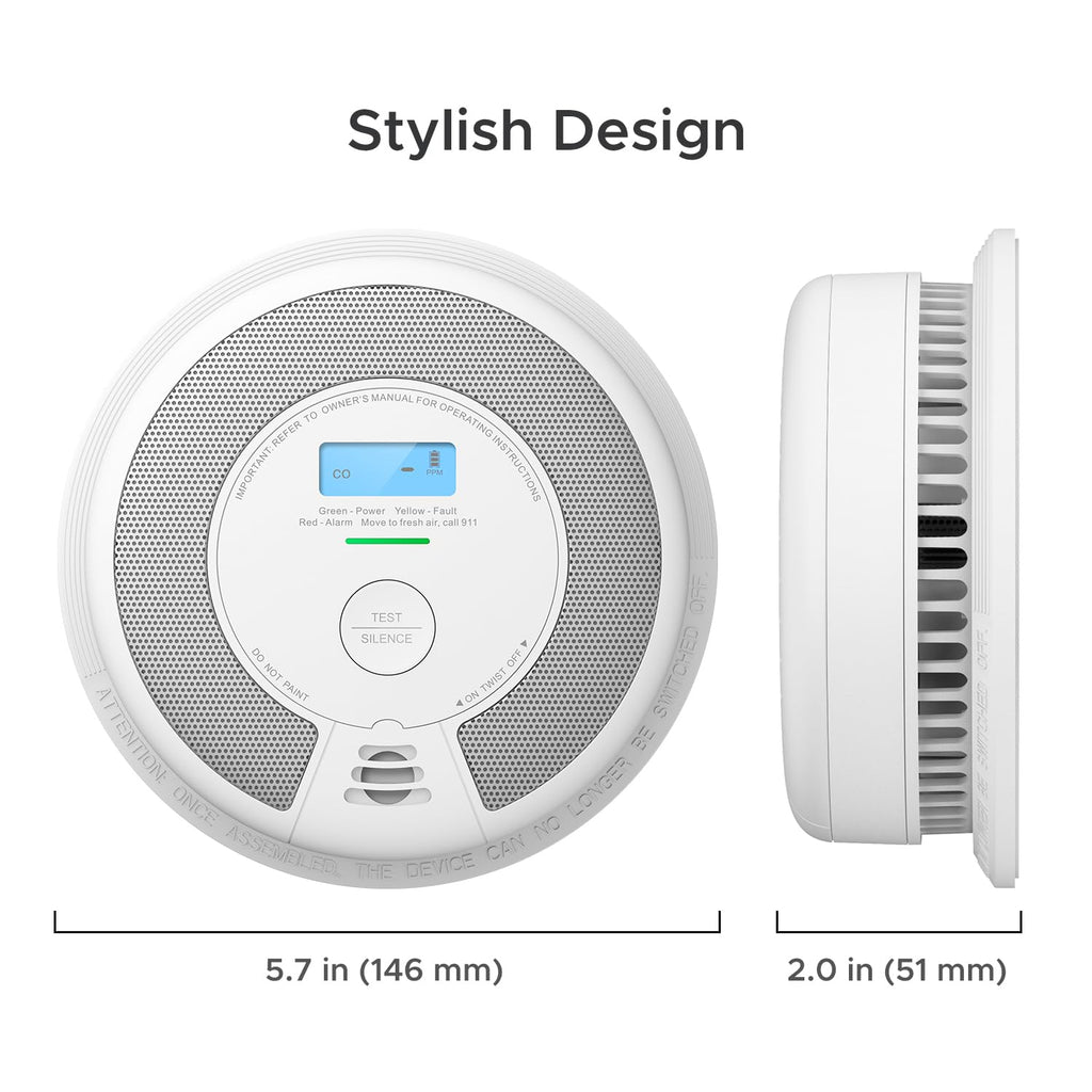 X-Sense 10-Year Battery Combination Smoke Carbon Monoxide Alarm Detector with Large LCD Display, Certified to UL 217 9th Edition, Standalone Model SC07, 1-Pack