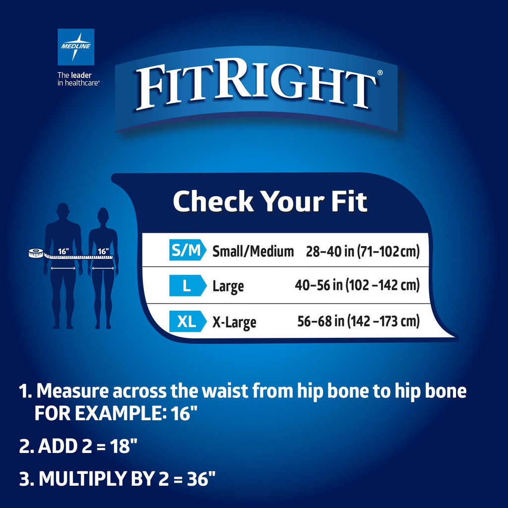 FitRight Overnight Unisex Large Underwear, (40-56 in Waist) 14 Count, Maximum All Night Disposable Incontinence Protection, Pull-On Absorbent Underwear for Men and Women, 1 Bag
