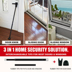 SECURITYMAN 3-in-1 Door Security Bar, Security Door Stoppers & Door Barricade – Heavy Duty Adjustable Iron Security Lock Bar for Home Defense, Apartment & Travel Safety (1 Pack - Black)