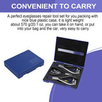 ZJchao Rimless Eye Glass Repairing Kit, Glasses Repair Kit, Eyeglass Repair Pliers, with Pressing Plier, Demolition Plier, Cutting Plier, Spare Jaw, Drilling Holder and so on