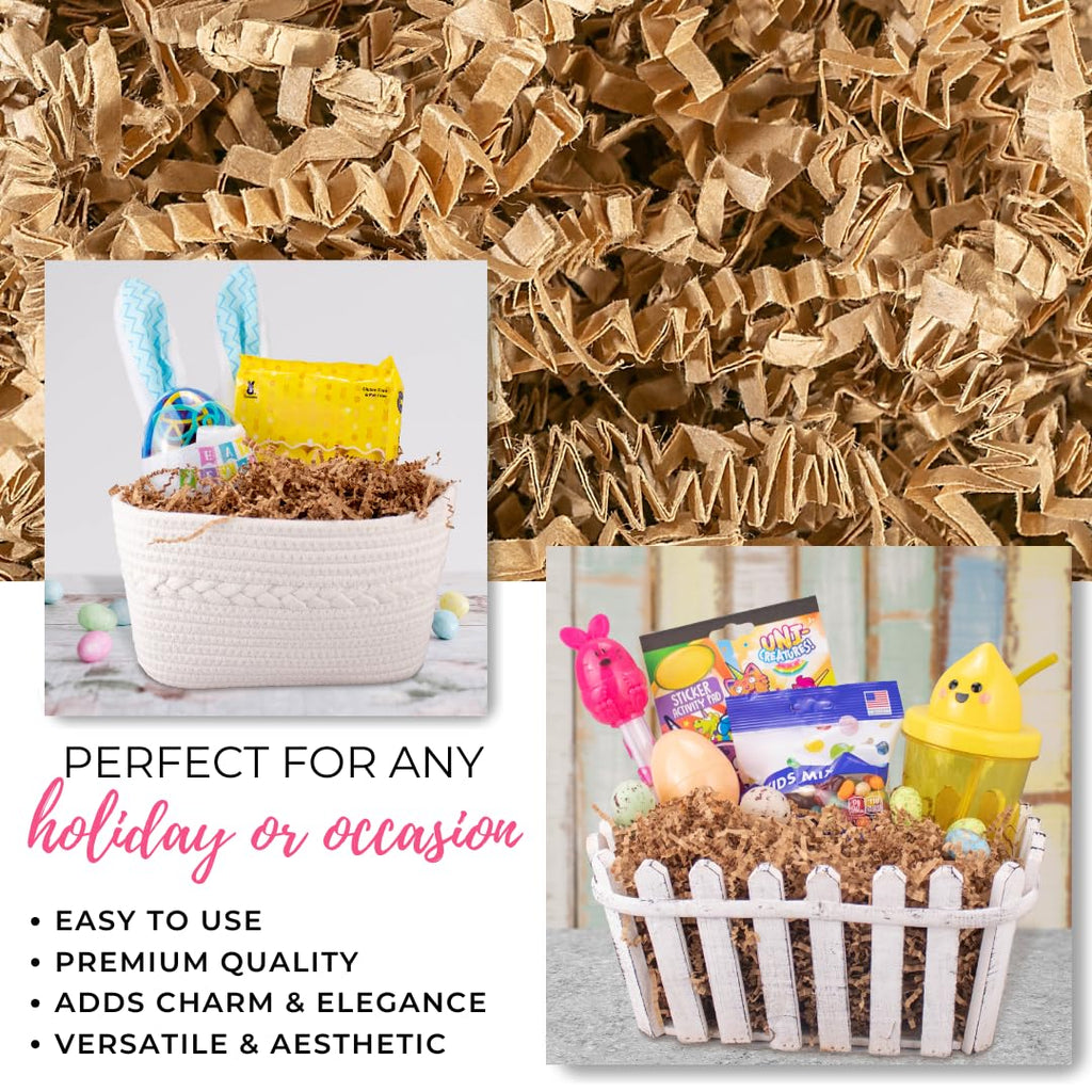 MagicWater Crinkle Cut Paper Gift Basket Filler - 2 LB - Kraft