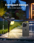 SOLPEX Solar Spot Lights Outdoor Waterproof IP65, Landscape Spotlights Outdoor, Compact Design Spot Lights, Solar Powered Flood Lights for Garden Yard House Pathway Tree Outside, 12 Pack, Warm White