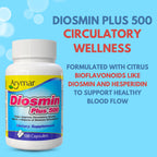 Arymar Diosmin Plus 500 - Circulatory System Support Supplement, 500mg, 120 Capsules