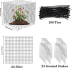 6 Pack Small Wire Plant Protectors, 24 Pieces Square Plant Protectors from Animals Mesh Plant Cage Chicken Wire Cover for Protect Plants, Garden,Shrubs and Vegetables from Animals(12x12 in)
