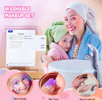 Beayuck Kids Makeup Kit for Girls - Girls Makeup Kit Toys, Real Washable Cosmetic Set with Storage Case, Kids Play Makeup Set for Christmas Birthday Gift 3 4 5 6 8 10 11 12+ Years Old, Pink