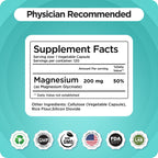 Magnesium Bisglycinate 200mg - High Absorption Chelated Magnesium Supplement - Gentle on Stomach, Non-GMO, Gluten-Free, Supports Sleep, Muscle Cramps & Positive Mood - 120 Vegan Capsules