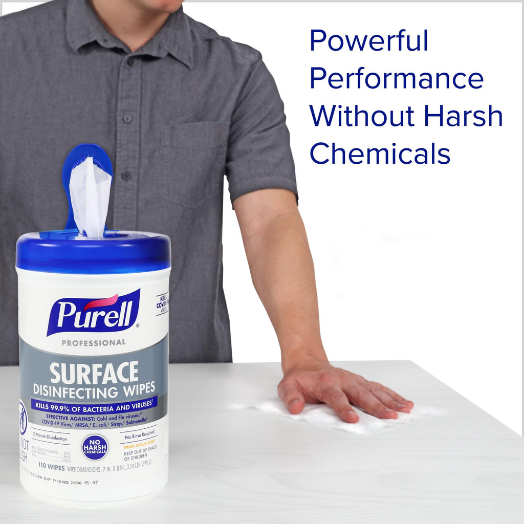 Purell Professional Surface Disinfecting Wipes Canister 6 x 110ct - 9342-06