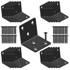 Black Stainless Steel Shelf Bracket,Joint Right Angle Bracket,L Shape Heavy Duty Metal Corner Brace Shelf Supporter for Wood Aufuga (20, 2x2x2)
