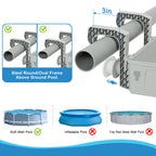 HKQ 【2026 Upgrade】 2 Sets Poolside Storage Basket with Cup Holders, Above Ground Pool Accessories, Swimming Pool Storage Basket 3-in-1 Functionality, Fits 3 Inch or Less Top Rail (Grey, 2Pcs)