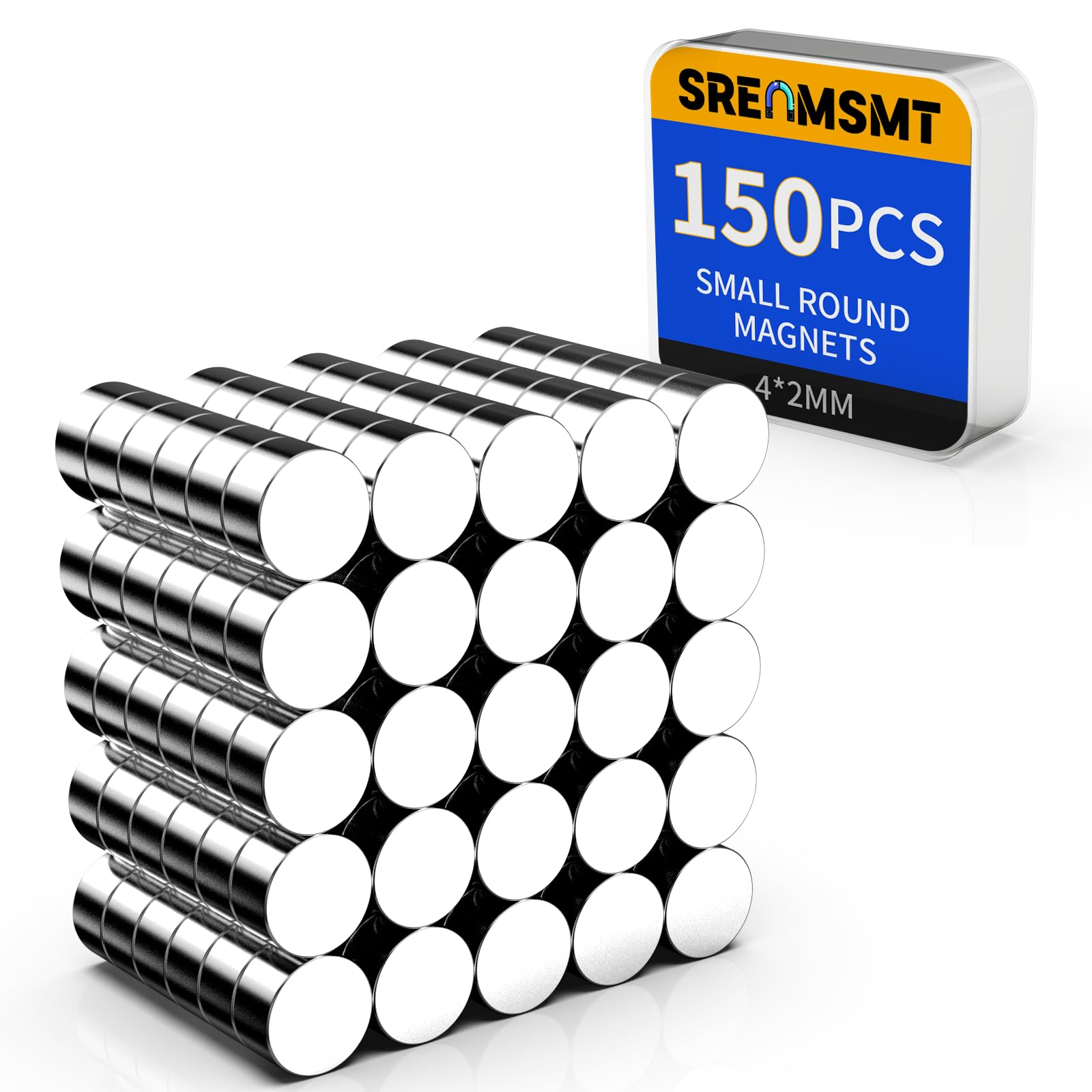 SRENMSMT Small Magnets, 4x2mm Neodymium Magnets for Crafts, 150 Pack