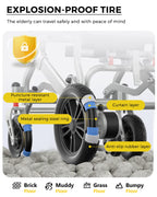 Ultralight 34lbs Foldable Electric Wheelchair for Adults, 350lbs Capacity, 500W Motor & Detachable Lithium Battery, Aluminum Frame Electric Wheelchair, All-Terrain Magnesium Wheels