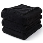 BEDELITE Fleece Blanket Soft Plush King Size Bed Blanket Black 108"x90"