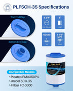 POOLPURE Replacement Filter for PMAX50P4, Unicel 5CH-35,Filbur FC-0300, Baleen AK-90109, Excel Filters XLS-526, Darlly 50353, Pure N Clean PC-0300, SD-00780, SD-00650 Filter Cartridge（1 1/2" MPT） (2)