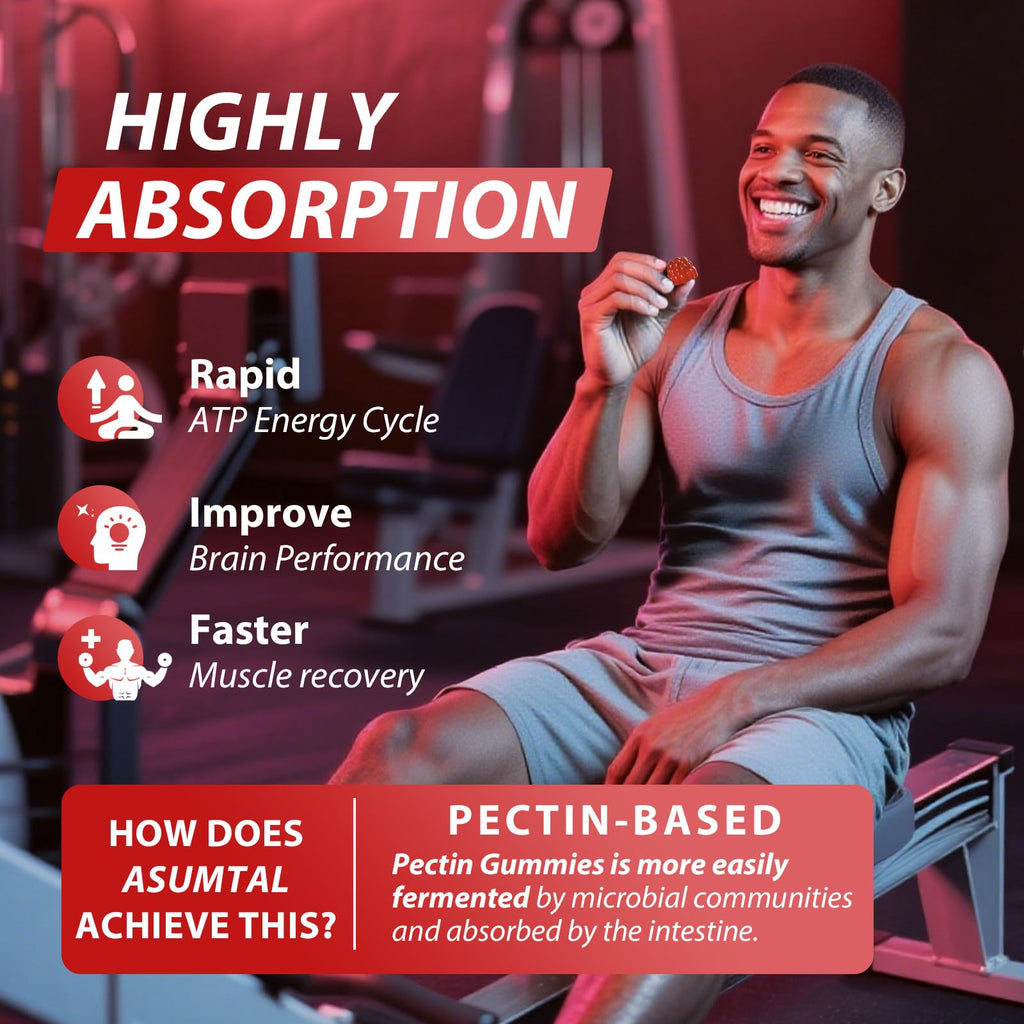 Asumtal Creatine Monohydrate Gummies Complex 8500 MG for Men & Women, Creatine Monohydrate Supplement for Muscle Growth, Strength & Energy Support, Pre Workout Gummies 120 Count Raspberry Flavor