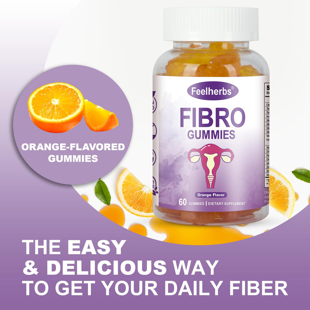 Feelherbs Fibro Gummies for Women, Pack of 2, Multivitamin Inositol Gummies with Inositol, Biotin, Vitamins A, C, D3, E, B6, B12, 60 Gummies Per Bottle