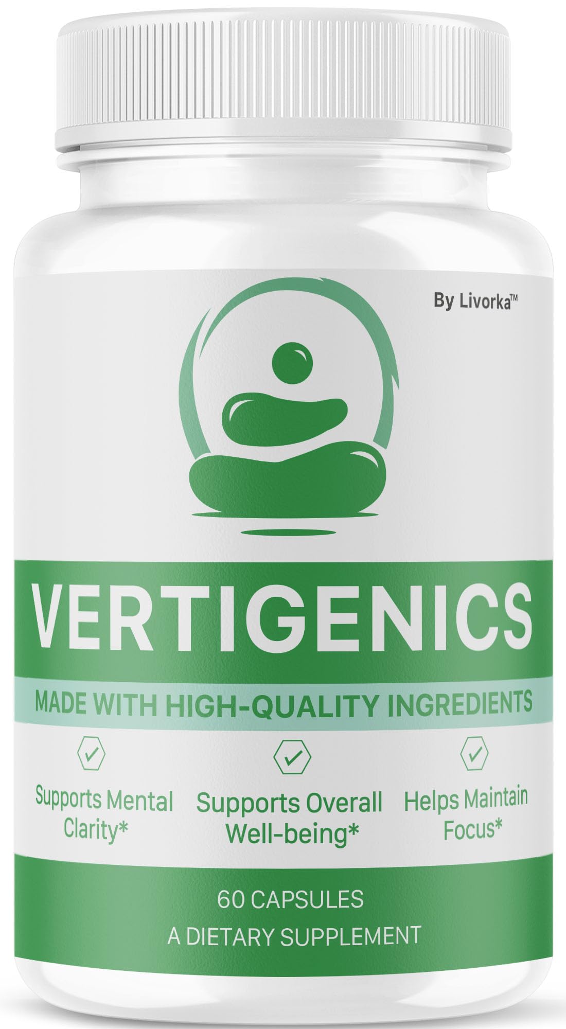 Vertigenics Supplement Capsules, Vertigenics Review, Vertigenics Advanced Formula Brain Health Support, Vertigenics Pills All Natural Formula, 60 Capsules for 1 Month