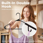 HOUSE DAY Black Plastic Hangers 60 Pack, Slim Space-Saving Clothes Hangers