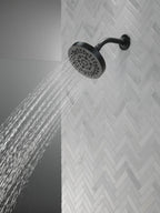 Delta 6-Setting Matte Black Shower Head with High Pressure Spray, 6 Inch Round Shower Head, Showerheads, 1.75 GPM Flow Rate, Matte Black 52535-BL