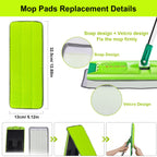 Replacement Microfiber Mop Pads for Libman Rinse 'n Wring Mop and Bucket System, Washable Reusable Wet & Dry Cleaning Refill Head for Multi-Surface Floor-12 Pack
