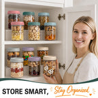Overnight Oats Containers with Lids, 16 oz Mason Jars, Glass Jar with Lid