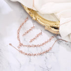 BriLove Wedding Jewelry Set Cubic Zirconia for Women Bride Bridesmaid Rose