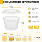VITEVER [240 Sets - 4 oz ] Portion Cups With Lids, Small Plastic Containers with Lids, Airtight and Stackable Souffle Cups, Jello Shot Cups, Sauce Cups, Condiment Cups for Lunch, Party, Trips