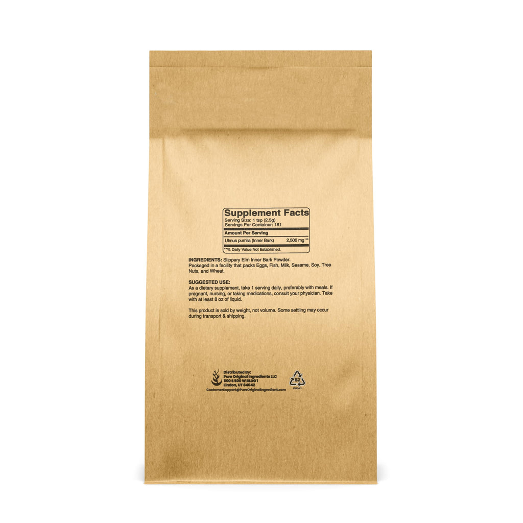 PURE ORIGINAL INGREDIENTS Slippery Elm Bark Powder (1 lb), Pure & Natural, Vegan, Gluten-Free
