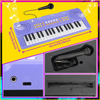 Kids Piano Keyboard Toy for 4 Year Old Girl Birthday Gift 37 Key Purple Pianos with Microphone Toddler First Music Instrument Toys for 3 4 5 6 7 Year Old Boys Girls Gifts