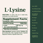 Nature's Bounty L-Lysine 1000 mg, 60 Tablets (Pack of 3)