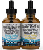 Crystal Clear Lab Chlorine Dioxide -Pure CDS Set Single-Drop Bottles HCL Extra Large 8 fl oz Liquid Kit