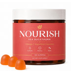 Nourish Sea Buckthorn Gummies, Gummies Sea Buckthorn Supplement with Omega 7 Superfruit Blend, Supports Skin Hydration & Radiant Glow, 120 Count, Orange