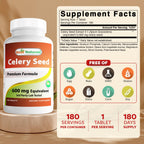 Best Naturals Celery Seed 600 mg 180 Tablets (180 Count (Pack of 3))